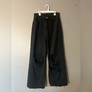Women's Black Distressed Jeans